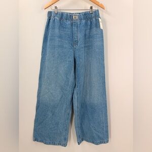 Snacks Blue Denim Wide-Leg Jeans Women’s Size L NWT